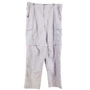 Simms Convertible Cargo Fishing Pants Mens Large Tan Nylon Lightweight Zip-Off